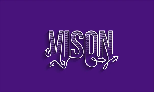 Vision Calligraphic Line Art Text Banner Poster Vector Illustration Design — Stockový vektor