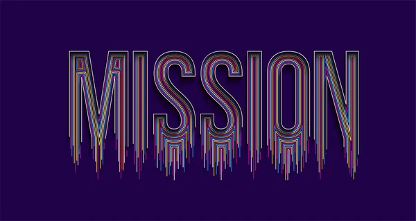 Mission Kalligrafisk Linje Konst Text Banner Affisch Vektor Illustration Design — Stock vektor