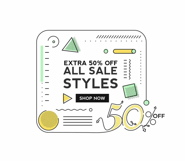 Sale Discount Banner Discount Offer Price Tag Vector Modern Sticker — Stock Vector