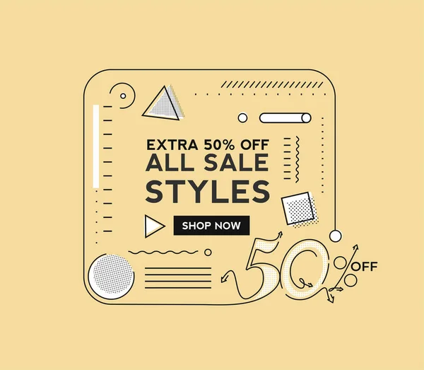 Venda Desconto Banner Preço Oferta Desconto Ilustração Moderna Etiqueta Vetor — Vetor de Stock