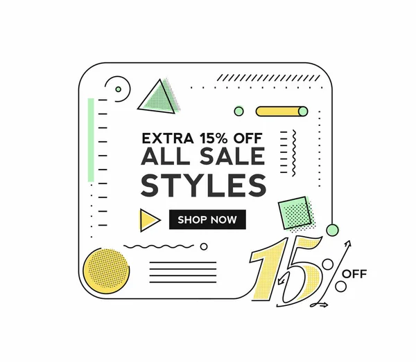 Venda Desconto Banner Preço Oferta Desconto Ilustração Moderna Etiqueta Vetor — Vetor de Stock