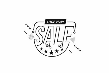 İndirimli Bayrak. İndirimli fiyat etiketi. Vektör Modern Yapıştırma İllüstrasyonu.