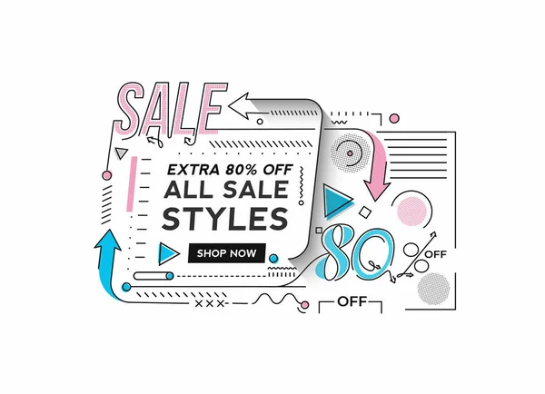 Flash Sale Discount Banner Template Promoção Grande Oferta Especial Venda — Vetor de Stock