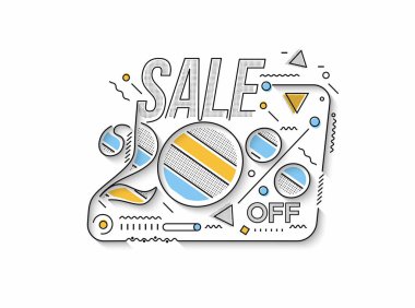 % 20 indirimli Flash İndirimli Bayrak Şablonu Büyük Satış Özel Teklifi. Sezon sonu özel teklif afişi. vektör illüstrasyonu.