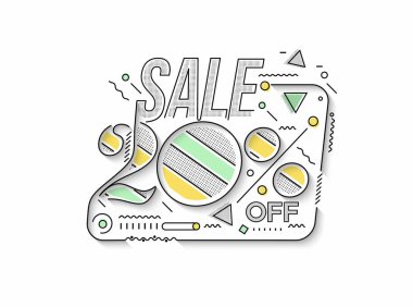 % 20 indirimli Flash İndirimli Bayrak Şablonu Büyük Satış Özel Teklifi. Sezon sonu özel teklif afişi. vektör illüstrasyonu.