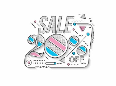 % 20 indirimli Flash İndirimli Bayrak Şablonu Büyük Satış Özel Teklifi. Sezon sonu özel teklif afişi. vektör illüstrasyonu.