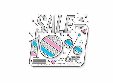 % 10 indirimli Flash İndirimli Bayrak Şablonu Büyük Satış Özel Teklifi. Sezon sonu özel teklif afişi. vektör illüstrasyonu.