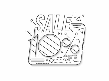 % 10 indirimli Flash İndirimli Bayrak Şablonu Büyük Satış Özel Teklifi. Sezon sonu özel teklif afişi. vektör illüstrasyonu.