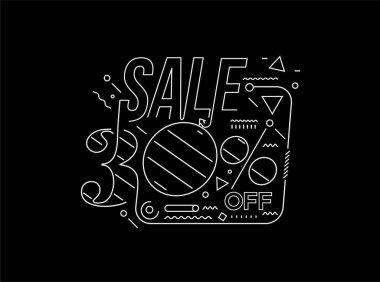 % 30 indirimli. Sezon sonu özel teklif afişi. vektör illüstrasyonu.