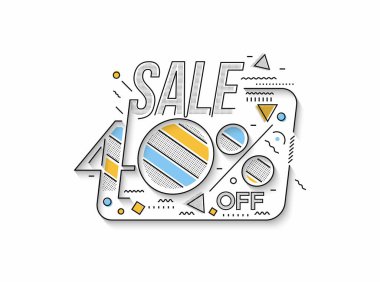 % 40 indirimli Flash İndirimli Bayrak Şablonu Büyük Satış Özel Teklifi. Sezon sonu özel teklif afişi. vektör illüstrasyonu.