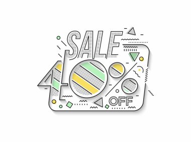 % 40 indirimli Flash İndirimli Bayrak Şablonu Büyük Satış Özel Teklifi. Sezon sonu özel teklif afişi. vektör illüstrasyonu.