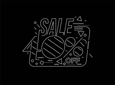 % 40 indirimli Flash İndirimli Bayrak Şablonu Büyük Satış Özel Teklifi. Sezon sonu özel teklif afişi. vektör illüstrasyonu.