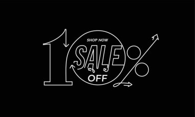 % 10 indirimli indirimli bayrak. İndirimli fiyat etiketi. Vektör Modern Yapıştırma İllüstrasyonu.