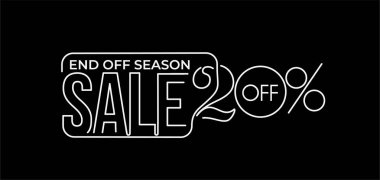 % 20 indirimli indirimli bayrak. İndirimli fiyat etiketi. Vektör Modern Yapıştırma İllüstrasyonu.