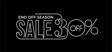 % 30 indirimli indirimli bayrak. İndirimli fiyat etiketi. Vektör Modern Yapıştırma İllüstrasyonu.