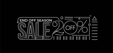 % 20 indirimli indirimli bayrak. İndirimli fiyat etiketi. Vektör Modern Yapıştırma İllüstrasyonu.