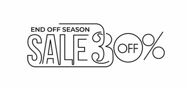 % 30 indirimli indirimli bayrak. İndirimli fiyat etiketi. Vektör Modern Yapıştırma İllüstrasyonu.