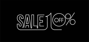 % 10 indirimli indirimli bayrak. İndirimli fiyat etiketi. Vektör Modern Yapıştırma İllüstrasyonu.