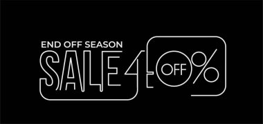 % 40 indirimli indirimli bayrak. İndirimli fiyat etiketi. Vektör Modern Yapıştırma İllüstrasyonu.