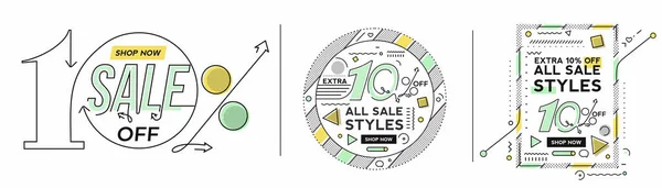 额外10 的Off闪光销售折扣横幅模板促销大甩卖特价 季末特价商品横幅 矢量说明 — 图库矢量图片