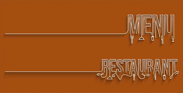 Menu Ristorante Linea Calligrafica Arte Testo Banner Poster Vettoriale Illustrazione — Vettoriale Stock