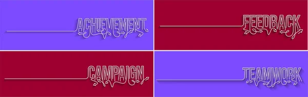Achiement Feedback Campaign Teamwork Calligraphic Line Art Szöveg Banner Poszter — Stock Vector