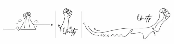 Рука Єдністю Каліграфічна Лінія Мистецтва Текстовий Плакат Векторні Ілюстрації Дизайн — стоковий вектор