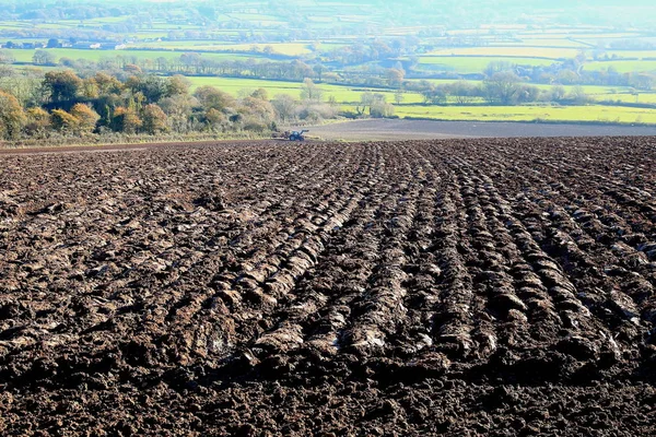 Champ agricole labouré — Photo