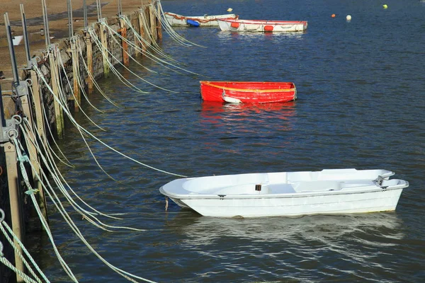 Σκάφη Αγκυροβολημένο Στο Λιμάνι Του Lyme Regis Dorset — Φωτογραφία Αρχείου