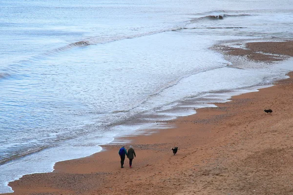 Pláž Jurské Pobřeží Poblíž Vesnice Charmouth Slavné Tím Zkameněliny — Stock fotografie