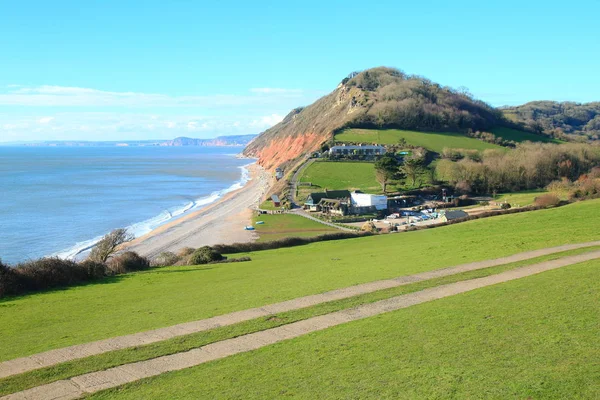 Branscombe Mouth Sulla Costa Giurassica Devon — Foto Stock