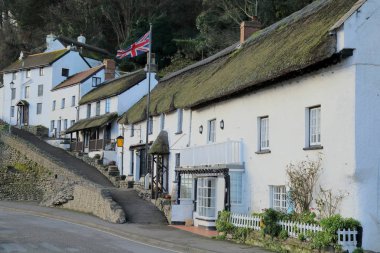 İngiltere Devon 'da Lynmouth' un sahil köyü, Exmoor Ulusal Parkı 'nın kuzey ucunda..