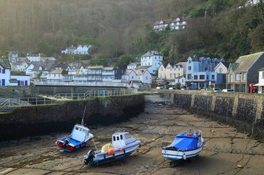 İngiltere Devon 'da Lynmouth' un sahil köyü, Exmoor Ulusal Parkı 'nın kuzey ucunda..