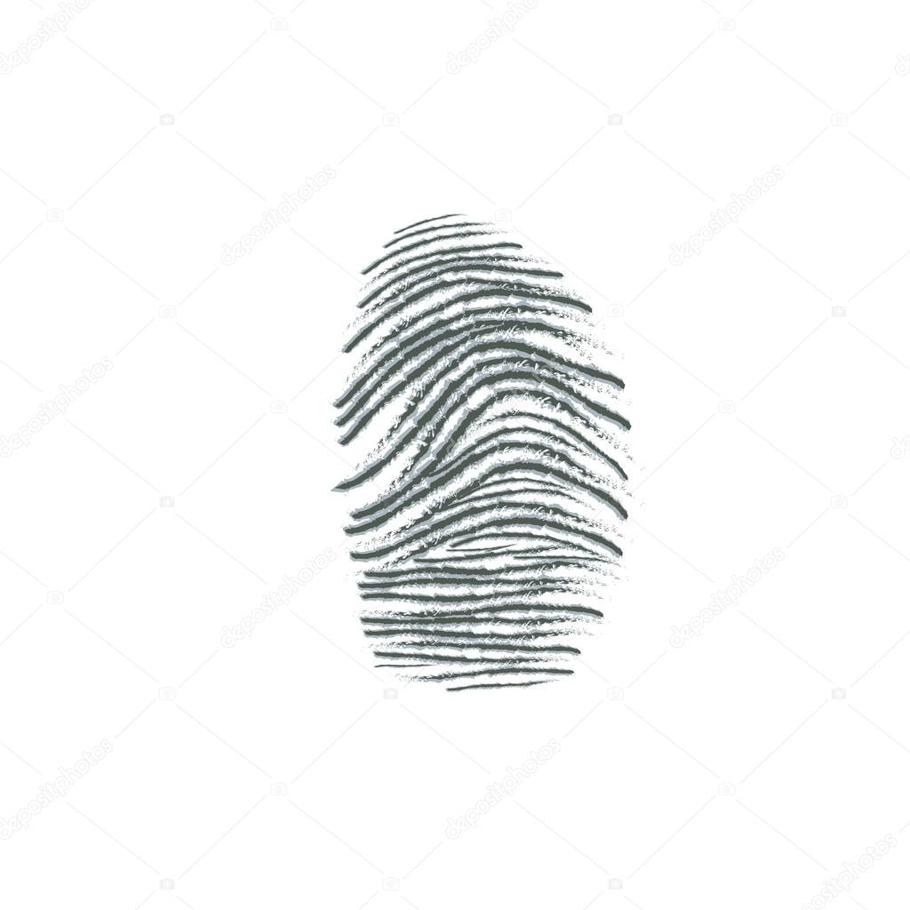 fingerprint dactylogram finger-mark  on white background