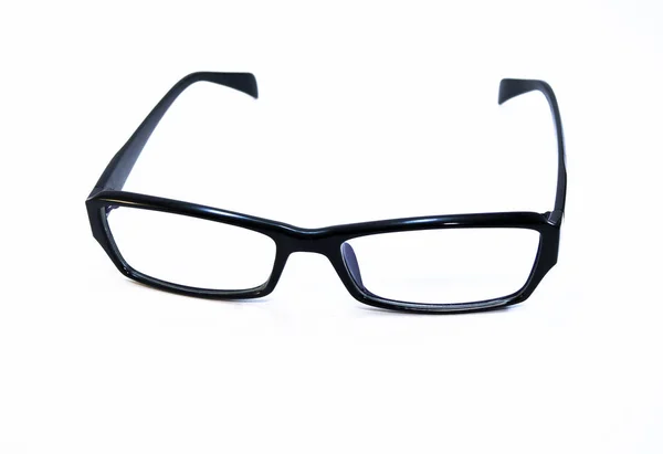 검은색 테두리 안경입니다. 흰색 배경에 비즈니스 스타일 안경 — 스톡 사진