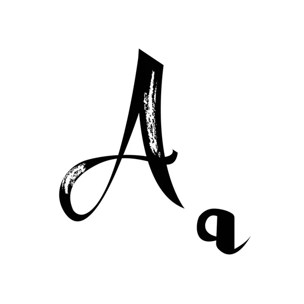 Písmeno A kaligrafie abeceda. Ručně psané kaligrafie vzorky písmeno A vektor — Stockový vektor