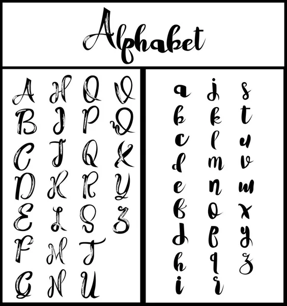 Alphabet calligraphie lettrage — Image vectorielle