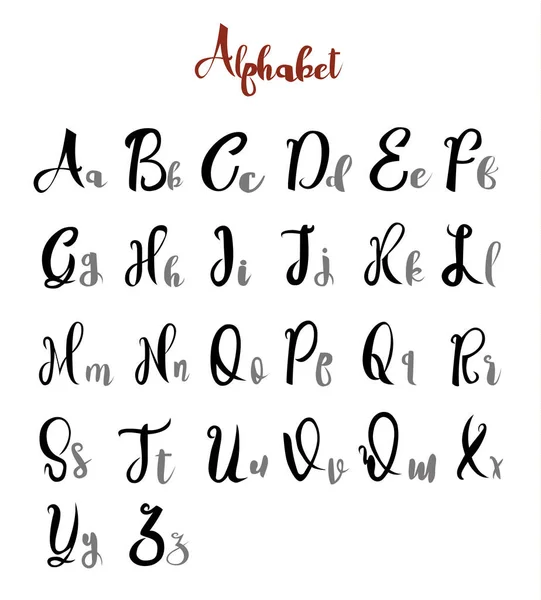 Alphabet lettres lettrage calligraphie vecteur — Image vectorielle