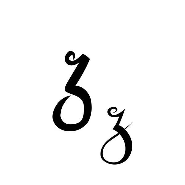 Caligrafía del alfabeto. Ejemplos de caligrafía manuscrita Carta vector — Vector de stock