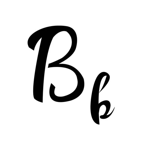 Alphabet Buchstabe b Schrift Vektor Kalligraphie Manuskript — Stockvektor