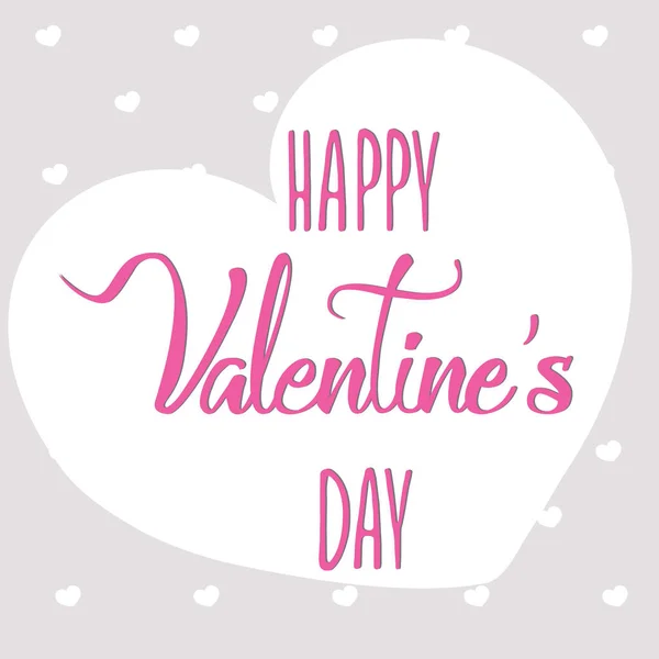 Šťastný Valentýna v rukou písmo karta. 14. února moderní kaligrafie s romantickou ilustrace. Vintage růžová láska pozadí. — Stockový vektor