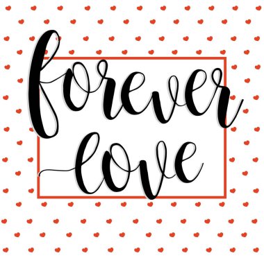 sonsuza kadar hat vektör romantik kalp yazı seviyorum