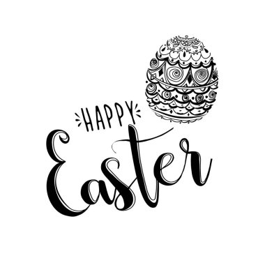  Mutlu Paskalya hat. Beyaz arka plan üzerinde vektör