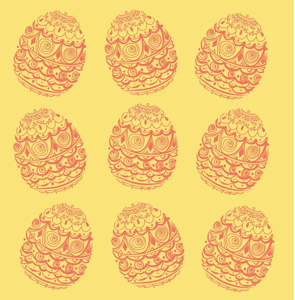 Fond de motif de Pâques avec illustration vectorielle oeufs — Image vectorielle