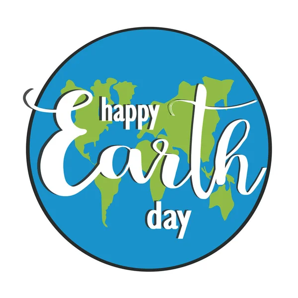 Earth Day. Earth globe holiday. Lettering vector