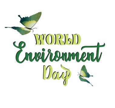 Dünya Çevre günü. El yazısı, vektör çizim