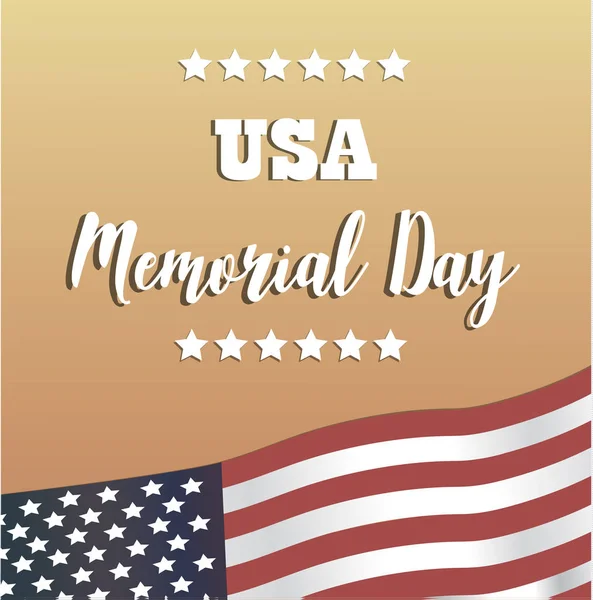 USA Memorial Day. Tarjeta Vector Feliz Día de los Caídos . — Vector de stock