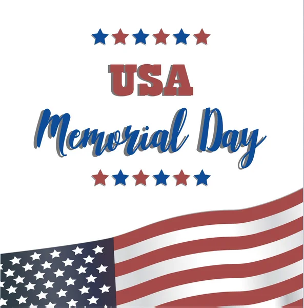 USA Memorial Day. Vektor šťastný Memorial Day karta. — Stockový vektor