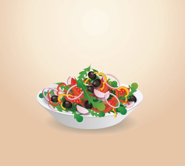 Tabak sebze salatası. Yaz marul sebze