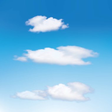 Mavi gökyüzünde bulutlar. Vektör bulut örnekleri